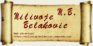 Milivoje Belaković vizit kartica